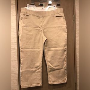 ONE WORLD PULL ON TWILL CROP PANTS